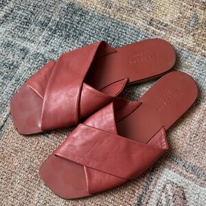 Everlane leather crossover slides